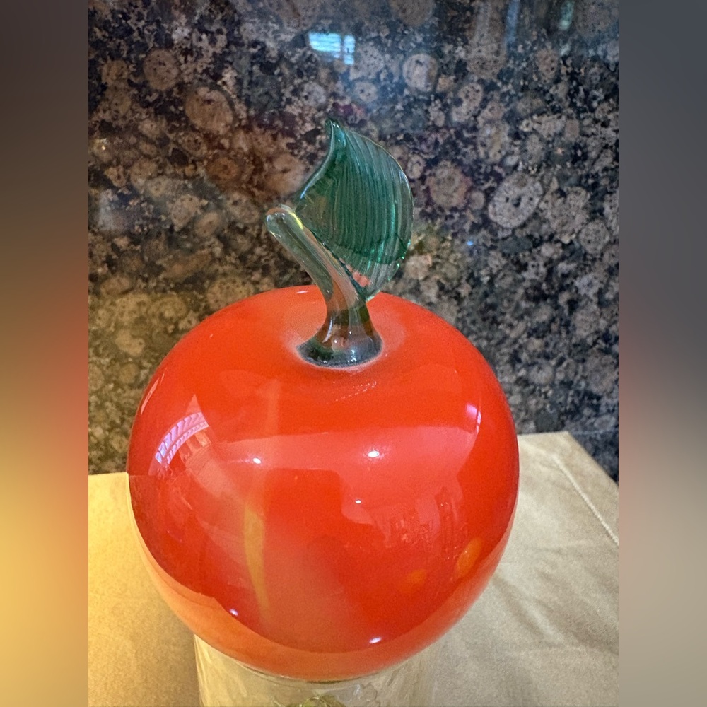 Vintage Red Glass Tomato